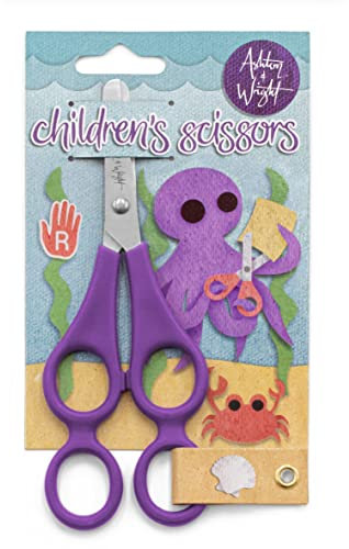 Ashton and Wright - Tijeras de entrenamiento de doble agujero para niños, color morado, diestros (1)