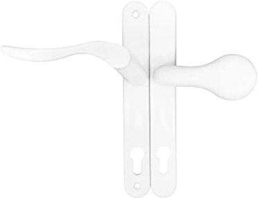 Avocet White Lever Pad 92mm PZ Inline Door Handle 200mm Fix L/H