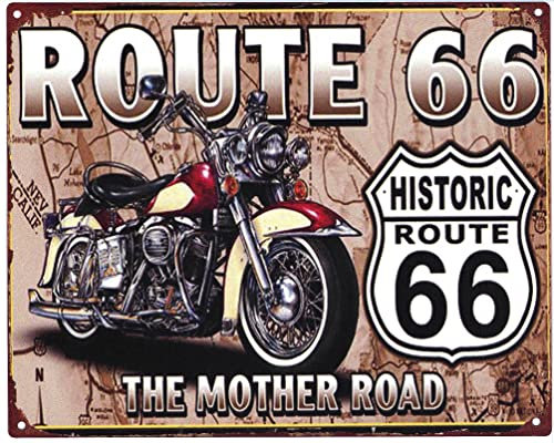 Moritz Deko Blechschild Route 66 Mother Road 20 x 25 cm Retro Geschenk-Idee aus Metall Vintage-Design zur Dekoration