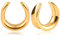 Vankula Ohr Tunnel 1 Paar Saddles Flesh Plugs Edelstahl für männer damen Ohrpiercing Schmuck 10mm(00G) Gold