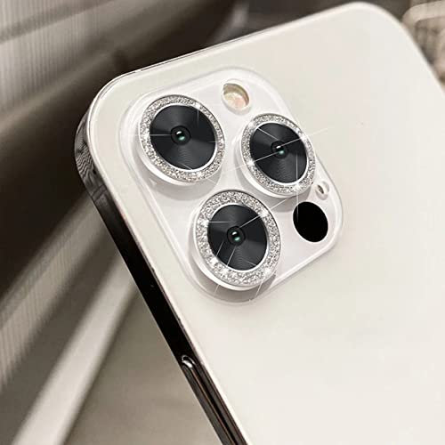 YSJJZRL Lot de 3 films d'objectif d'appareil photo en verre trempé HD à paillettes 9H pour iPhone 11/11 Pro/11 Pro Max (pour IP11, argent)