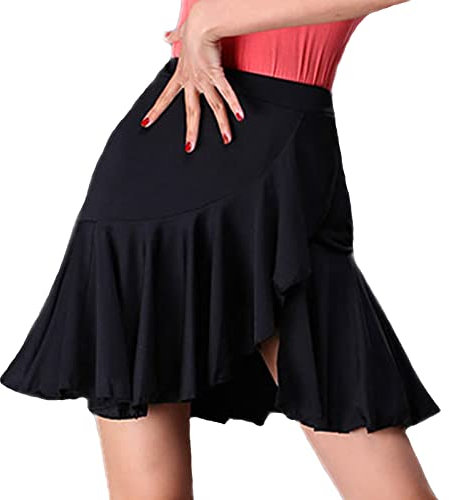 Basic Solide Irreguläre Mini Rock Mit Hose Drunter Lotus Schwarzer Rock Damen Faltenrock Elegant Tanzrock