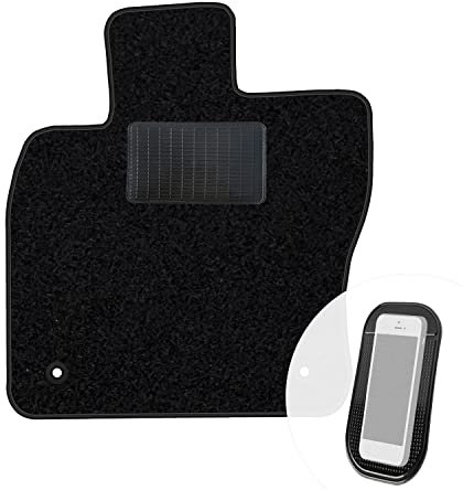 moto-MOLTICO Fahrer Fußmatte Auto Velours Fahrerseite Autoteppiche Schwarz Fahrermatte 1-teilig passend für VW T-ROC Seat Ateca Skoda Karoq ab 2017