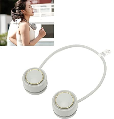 Portable Neck Fan, Hands Free Bladeless Fan, 3 Speeds Wearable Personal Fan, Foldable Bladeless Neck Fan, Rechargeable Battery Powered Hands Free Cooler Fan for Travel Outdoor (Ice Green)