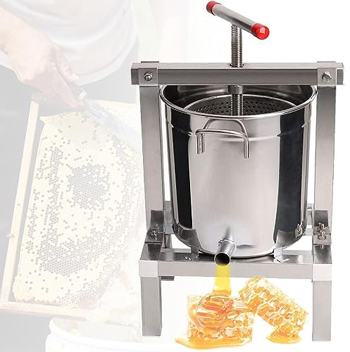 TAHALI Presse à Miel Manuelle en Acier Inoxydable Presse à Cire Outil d'apiculture Presse à Miel en Acier Inoxydable