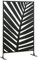 Outsunny Schermo divisorio da giardino 3 pannelli decorativi per esterni con motivo vegetale in acciaio - 122 x 45 x 198 cm nero