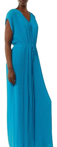 Comma Plissee-Jumpsuit mit V-Ausschnitt