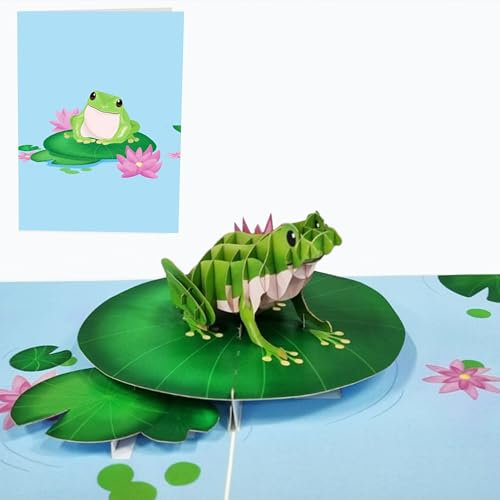 Central 23 Frosch Pop Up Karte – Seerosen und Lotusblumen – 3D-Karten geschenk für Frauen zum Geburtstag, Jahrestag, zu jedem Anlass – mit Aufklebern
