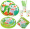 Vajilla de Fiesta, 120Piezas Reutilizable de Dinosaurio Verde Fiesta de Cumpleaños 24 Invitados Platos de Papel de Colores Vasos de Papel Servilletas