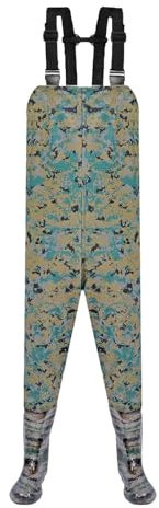 Herren Crosswater Wathose, wasserdicht, mit Gürtel, grobes Angeln, Wathose für Herren, Wathose zum Angeln, Wathose zum Angeln, atmungsaktiv, verstellbar, grün, 42