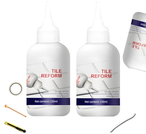 Kit di riparazione di piastrelle, kit di riparazione smaltato, lavandino e ceramica, impermeabile, a prova di perdite, per riparare graffi, fori, crepe (300 ml, grigio)
