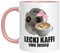 Sad Hamster lustig - Personalisierte Tasse mit Name - Lecki Kaffee - Meme - Hamsti - Geschenk (Rosa)