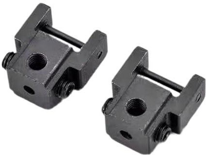 Sharplace 2Pcs Scroll Saw Blade Clamp Holder Pin Less Blade Clamp Repair Parts Black Metal Steel Saw Blade Holders Wire Saw Clamps
