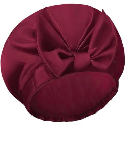 Shower Caps, Reusable Shower Cap for Women, Double Layer Waterproof Hair Cap, Large Size for All Hair Lengths,for Girls Spa Home Salon Use (Red)