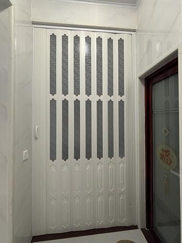 Porte coulissante, Porte Pliante accordéon Portes Accordéon En Plastique PVC Pour Porte, Kits De Portes Pliantes Intérieures Pour Cuisine/ Salle De Bain/ Porche, Grande Porte De Séparation Coulissante