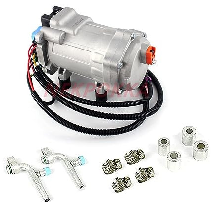 Compresor de aire acondicionado eléctrico integrado de 12V y 24V, compresor de aire acondicionado de 12V CC, compresor de CC Compatible con vehículos(12V)