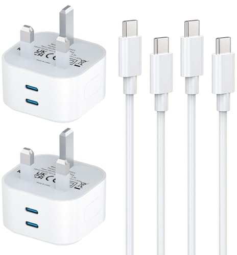 iPhone 16 Charger,2 Pack Apple iPhone 16 Fast Charger Cable and Plug 25W 9V/12V Super Fast Charge for i Phone 16/16 Plus/16 Pro/16 Pro Max/15/15 Pro Max,1M New Rapid USB C to C Charging Lead and Plug