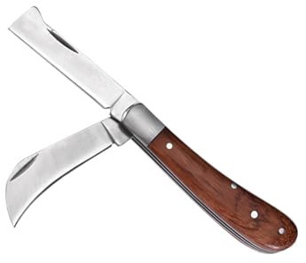 Qiwenr Coltello da Innesto, Coltello da Innesto in Acciaio Inossidabile, Coltello Pieghevole per Innest, Acciaio Inossidabile per Germogliare, per Innestare Erbacce, Arbusti e Rami
