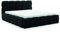 FURNISTAR Polsterbett Sofia 200x200 mit Bettkasten, Doppelbett mit Stauraum und Lattenrost, Boxspringbett-Optik, ohne Matratze, Bett - Schwarz