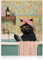 Dazzlewall Lustige Schwarze Katze Badezimmer Wandbilder, Niedliche Katze Badend in Badewanne Leinwand Bilder für Badezimmer Toilette Deko 30×40 cm Ungerahmt