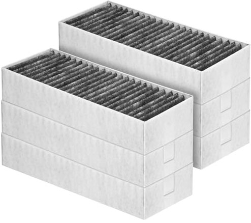 Lot de 6 filtres à charbon actif - compatible avec 9001421821 9001563858 / Siemens Studioline HZ9VRCR0 / Bosch HEZ9VRCR0 / Neff Z821VR0 / Gaggenau CA282111 et Constructa CZ9VRCR0 (193x75x35 mm)
