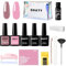 SHATY® BIAB Gel Nail Polish Set Seasonal-Inspired Colors Long-Lasting Builder in a Bottle for Strong Nails LED Curing, Easy At-Home Manicure Kit (Clear en Pink)