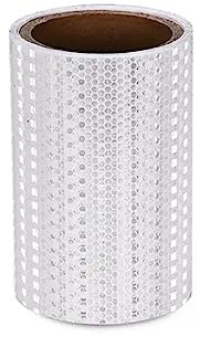 SAJMAKUWLA Cinta Reflectante Blanca, Pegatinas Reflectantes, Cinta Reflectante de Seguridad Impermeable, Adhesiva for Visibilidad Nocturna, 15 cm x 3 m(15cm x 3m)