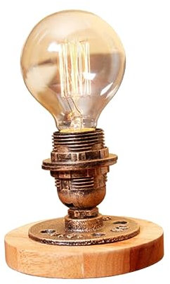 SEWOART 1 Stück Industrielle Tischlampe im Retro Stil Wasserrohr Nachttischlampe für Bar Restaurant Schlafzimmer ohne Glühbirne mit Praktischem Schalter für Wohnräume