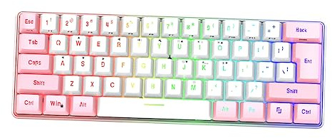 DOITOOL Clavier Mécanique RGB 61 Touches Abs Compact Interface USB pour Gamers, Réponse Rapide et Style Rafraîchissant, pour Travail et Jeu