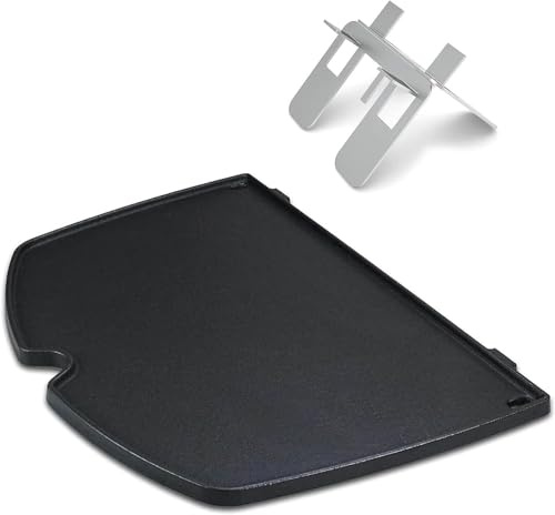 6558 Gusseiserne Grillplatte für Weber Q1000, Q1200, Q1400, Q100, Q120, Q140 Seriengrills, Matte gusseiserne Kochplatte – Grillteile und Zubehör, 32 x 22 cm