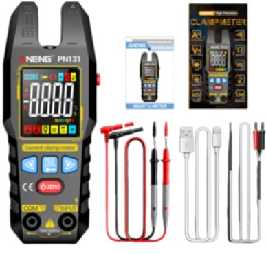 Qianly Multimètre PN131 USB, Pince Ampèremétrique Numérique Portable pour Mesures de Résistance