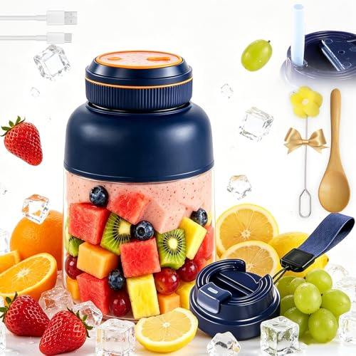 1300ML Portable Wireless Juicer Cup, 38 Blades Large Capacity Portable Blender, Usb Rechargeable, Freshly Juiced In 40s, Multifunctional Blender Bottle For Juices, Milkshake, Veggies (#1,800ML)
