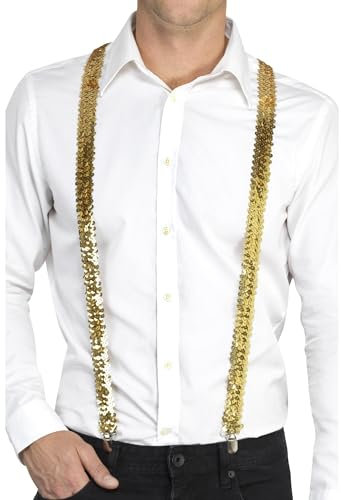 Smiffys Pailletten-Hosenträger, Gold