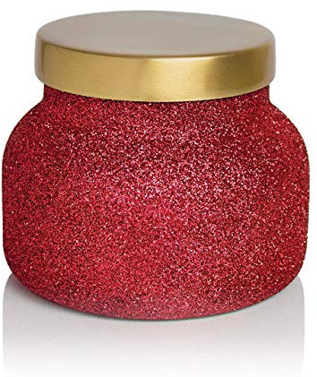 Capri Blue Signature Glam Duftkerze im Glas, langlebige Sojawachs-Mischung, Glitzerkerzen für Zuhause, duftet mit luxuriösen Urlaubsdüften (Volcano, 540 ml)