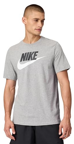 Nike Herren T-Shirt Icon Futura, Dk Grey Heather/Black/White, XS, AR5004