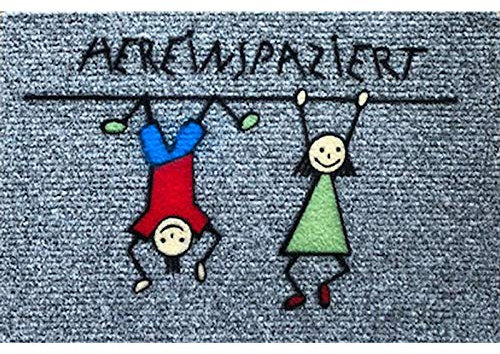 Lako Türmatte - Fussmatte HEREINSPAZIERT lustige Kinder ca 40 x 60 cm