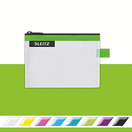 Leitz WOW Reise Zip-Beutel, durchsichtig, Ideal zur Organisation auf Reisen, Wasserabweisend, Klein, 14 x 10,5 cm, Grün, 40240054