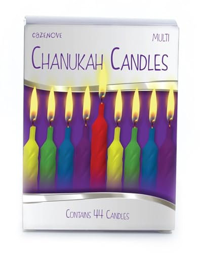 Cazenove - 44 candele tradizionali per Hanukkah, 10 cm, multicolore