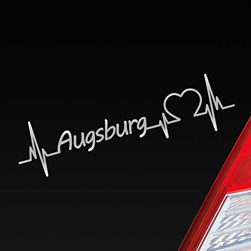 Hellweg Druckerei Auto Aufkleber Augsburg Herz Puls Stadt City Liebe Love ca. 19 x 5 cm