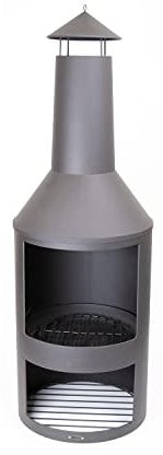 HEAT Outdoor Living Larvik Brasero Exterior - Acero - Jardineria - Brasero - Jardin - Estufa Exterior - Chimeneas Exterior Chimenea de Jardín 45x45x130 cm