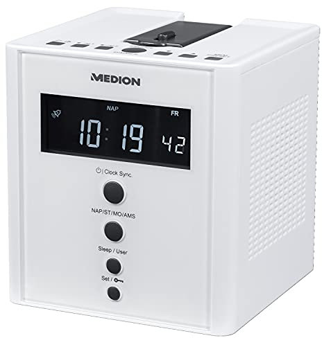 MEDION MD 43562 E66395 Projektions-Uhrenradio mit Weckfunktion PLL UKW weiß