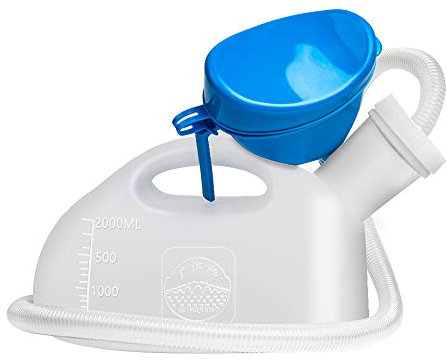 OOCOME Urinflaschen für Männer und Frauen, Unisex Urinflasche Tragbare Reise Urinal Flaschen Auslaufsicher 2000ml Camping Toiletten für Erwachsene (weiß)