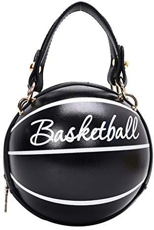 geneic Damen Mädchen Basketball Runde PU Leder Handtasche Kette Schulter Kuriertasche Umhängetasche Umhängetasche Umhängetasche Umhängetasche