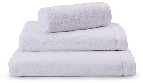 URBANARA Essential Frottee-Handtücher Faia 70x140 cm I 100% Bio-Baumwolle Made in Portugal Oeko Tex Standard 100 Duschtuch Handtuch Badehandtuch, Weiß