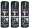HitlineUK 3 x BLACK SPRAY PAINT GLOSS 400ML AEROSOL SPRAY CAN QUICK DRYING PLASTIC METAL COLOUR IT
