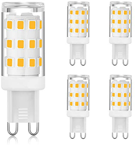Mizlay G9 LED Bulbs No Flicker 3W Equivalent to 20W 25W 28W 33W Halogen Bulbs, G9 Light Bulbs Warm White 3000K, Not Dimmable, G9 Socket Engergy Saving Led Lamp, CRI>85, AC 220-240V, 5 Pack