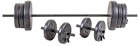 US Weight 105 Pound Barbell Weight Set for Home Gym| Adjustable Weight Set with Two Dumbbell Bars and Full 6 Ft Bar, Black