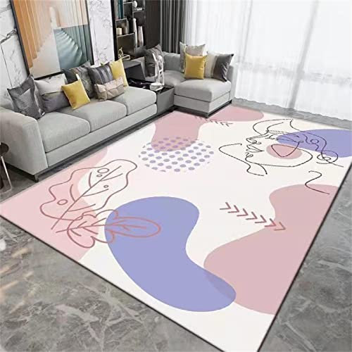 RUGMRZ Teppich Draußen Bettvorleger Lila Abstrakter Wohnzimmerteppich, waschbarer Küchenteppich, rutschfest 60X90CM Glitzer Designer