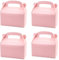 Oletx 30-Pack Pink Party Favor Treat Boxes, Goodie Boxes, Gable Paper Gift Boxes with Handles. Perfect for Princess Pink Party and Baby Girl Shower Decoration Supplies.