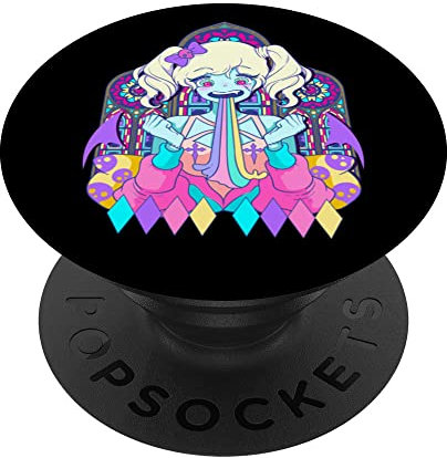 Pastell Goth Evil Anime Mädchen Vomit Puke Yandere Punk Gothic PopSockets mit austauschbarem PopGrip